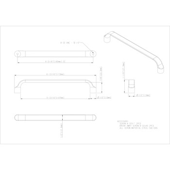 Elements, Brenton, 6 5/16" (160mm) Straight Pull, Matte Black, technical