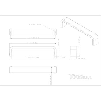 Elements, Asher, 5 1/16" (128mm) Straight Pull, Matte Black - technical