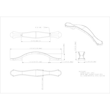 Elements, Gatsby, 3" Pull, Matte Black - technical