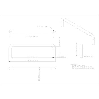 Elements, Torino, 5 1/16" (128mm) Wire Pull, Matte Black - technical