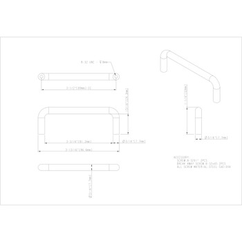 Elements, Torino, 3 1/2" Wire Pull, Matte Black - technical