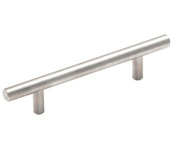 Amerock, Bar Pulls, 3 3/4" (96mm) Bar Pull, Sterling Nickel