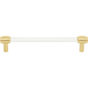 Jeffrey Alexander, Carmen, 6 5/16" (160mm) Bar Pull, Clear with Brushed Gold - alternate view 1