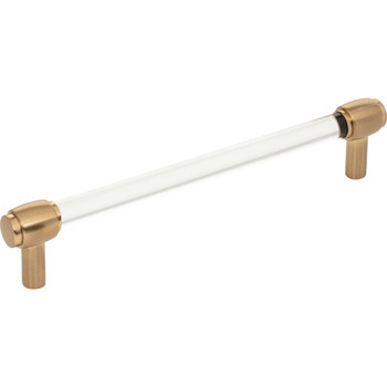 Jeffrey Alexander, Carmen, 6 5/16" (160mm) Bar Pull, Clear with Satin Bronze