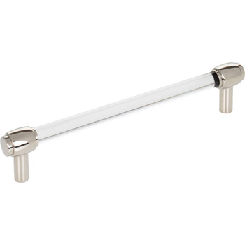 Jeffrey Alexander, Carmen, 6 5/16" (160mm) Bar Pull, Clear with Polished Nickel