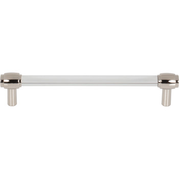 Jeffrey Alexander, Carmen, 6 5/16" (160mm) Bar Pull, Clear with Polished Nickel - alternate view