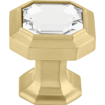 Top Knobs, Chareau, Emerald, 1 1/8" Crystal Knob, Honey Bronze