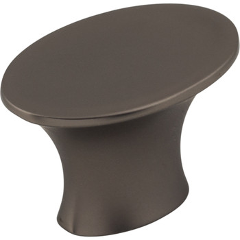 Top Knobs, Barrington, Edgewater, 1 5/16" Oval Knob, Ash Gray - Angle View