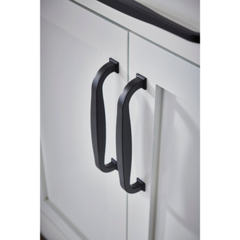 Top Knobs, Transcend, Contour, 12" (305mm) Straight Pull, Flat Black - Installed 1