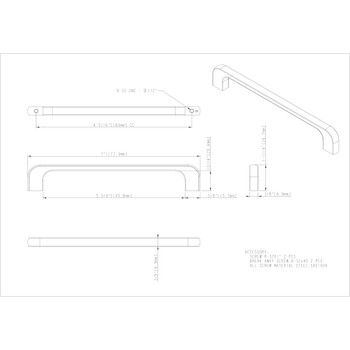 Jeffrey Alexander, Alvar, 6 5/16" (160mm) Straight Pull, Matte Black - technical