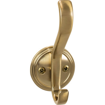 Top Knobs, Ryland Hooks, Reeded, 4 11/16" Hook, Honey Bronze