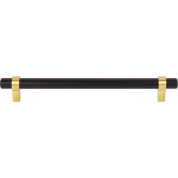 Jeffrey Alexander, Key Grande, 7 9/16" (192mm) Bar Pull, Matte Black with Brushed Gold -alt view 1