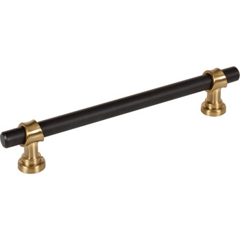 Top Knobs, Dakota, Bit, 6 5/16" (160mm) Bar Pull, Flat Black and Honey Bronze - alt view