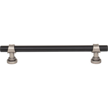 Top Knobs, Dakota, Bit, 6 5/16" (160mm) Bar Pull, Flat Black and Pewter Antique