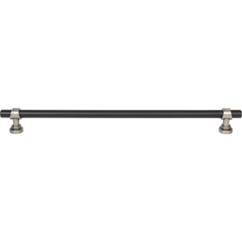 Top Knobs, Dakota, Bit, 12" (305mm) Bar Pull, Flat Black and Pewter Antique