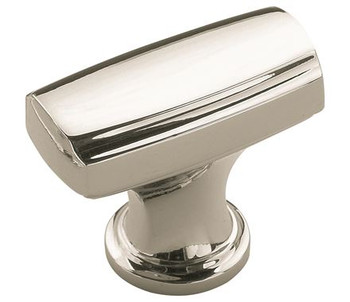 Amerock, Highland Ridge, 1 3/8" (35mm) Length Rectangle Knob, Polished Nickel