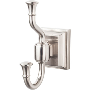 Top Knobs, Stratton Bath, Double Hook, Brushed Satin Nickel