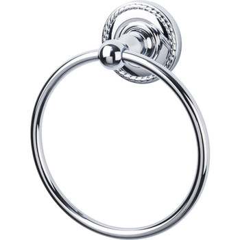 Top Knobs, Edwardian Bath, Towel Ring Rope Backplate, Polished Chrome