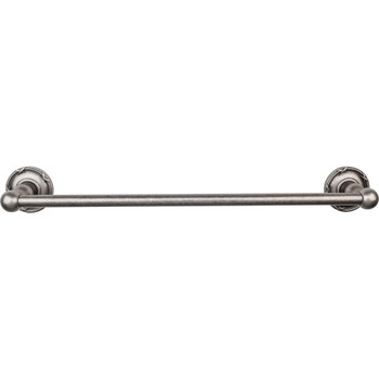 Top Knobs, Edwardian Bath, 18" Towel Bar Ribbon Backplate, Antique Pewter