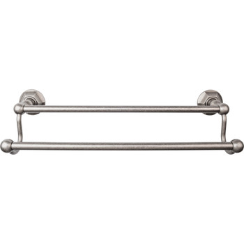 Top Knobs, Edwardian Bath, 18" Double Towel Bar Hex Backplate, Antique Pewter