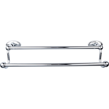 Top Knobs, Edwardian Bath, 18" Double Towel Bar Oval Backplate, Polished Chrome