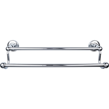 Top Knobs, Edwardian Bath, 18" Double Towel Bar Plain Backplate, Polished Chrome