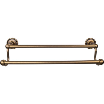 Top Knobs, Edwardian Bath, 18" Double Towel Bar Ribbon Backplate, German Bronze