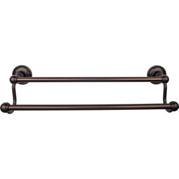 Top Knobs, Edwardian Bath, 18" Double Towel Bar Ribbon Backplate, Oil Rubbed Bronze