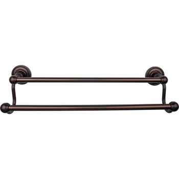Top Knobs, Edwardian Bath, 18" Double Towel Bar Rope Backplate, Oil Rubbed Bronze