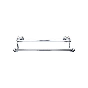 Top Knobs, Edwardian Bath, 24" Double Towel Bar Plain Backplate, Polished Chrome