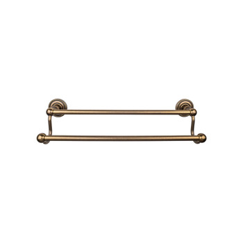 Top Knobs, Edwardian Bath, 24" Double Towel Bar Rope Backplate, German Bronze