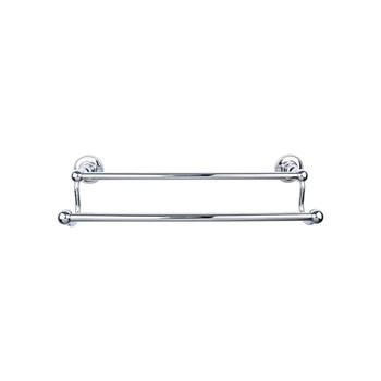 Top Knobs, Edwardian Bath, 30" Double Towel Bar Beaded Backplate, Polished Chrome