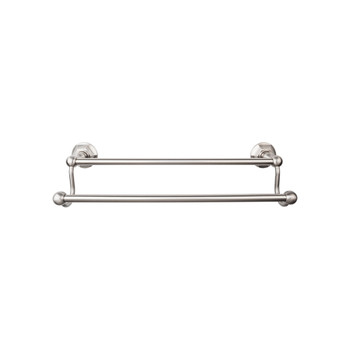 Top Knobs, Edwardian Bath, 30" Double Towel Bar Hex Backplate, Brushed Satin Nickel