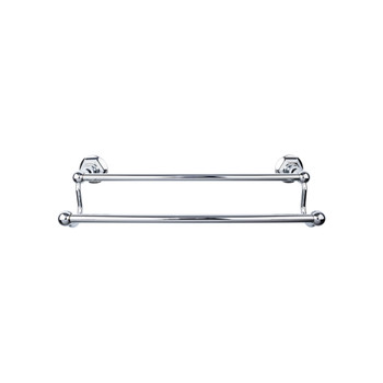 Top Knobs, Edwardian Bath, 30" Double Towel Bar Hex Backplate, Polished Chrome