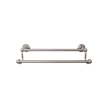 Top Knobs, Edwardian Bath, 30" Double Towel Bar Hex Backplate, Antique Pewter