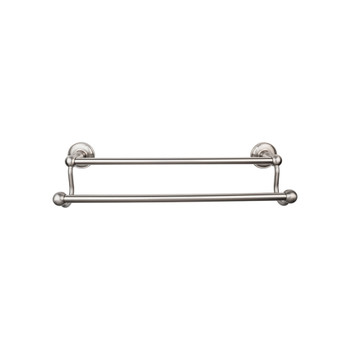 Top Knobs, Edwardian Bath, 30" Double Towel Bar Plain Backplate, Brushed Satin Nickel