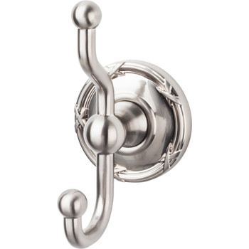 Top Knobs, Edwardian Bath, Double Hook Ribbon Backplate, Brushed Satin Nickel