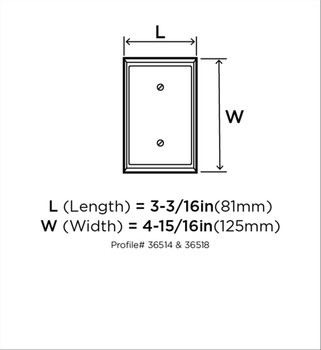 Amerock, Mulholland, 1 Toggle Wall Plate, Oil Rubbed Bronze - technical