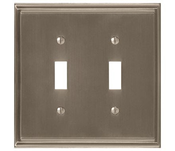 Amerock, Mulholland, 2 Toggle Wall Plate, Satin Nickel