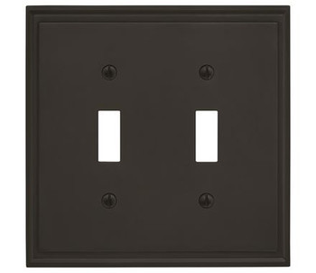 Amerock, Mulholland, 2 Toggle Wall Plate, Black Bronze