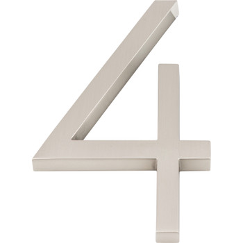 Atlas Homewares, Modern Avalon, Number 4, Large House Number, Brushed Nickel