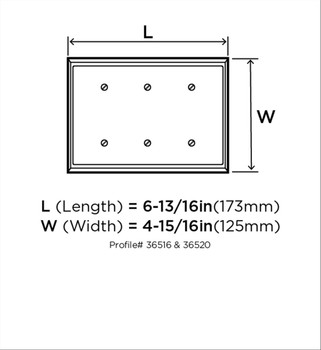 Amerock, Mulholland, 3 Rocker Wall Plate, Oil Rubbed Bronze - technical