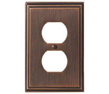 Amerock, Mulholland, 1 Receptacle Wall Plate, Oil Rubbed Bronze