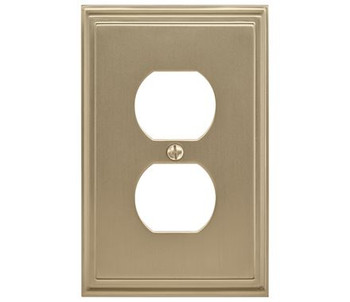 Amerock, Mulholland, 1 Receptacle Wall Plate, Golden Champagne