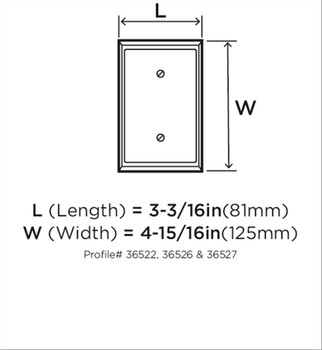 Amerock, Mulholland, 1 Receptacle Wall Plate, Black Bronze - technical