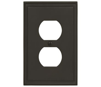 Amerock, Mulholland, 1 Receptacle Wall Plate, Black Bronze