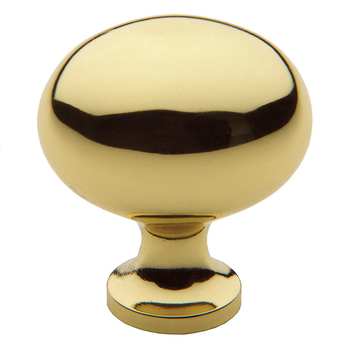 Baldwin, Oval, 1 3/8" Oval Knob, Unlacquered Brass