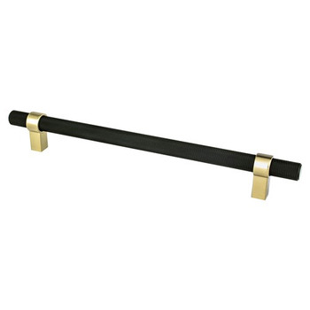 Berenson, Radial Reign, 8 13/16" (224mm) Bar Pull, Matte Black and Modern Brushed Gold