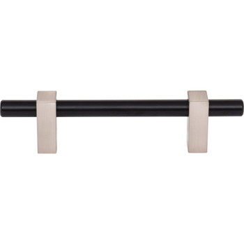 Jeffrey Alexander, Larkin 2, 3 3/4" (96mm) Bar Pull, Matte Black with Satin Nickel - alt image 1