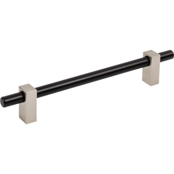 Jeffrey Alexander, Larkin 2, 6 5/16" (160mm) Bar Pull, Matte Black with Satin Nickel